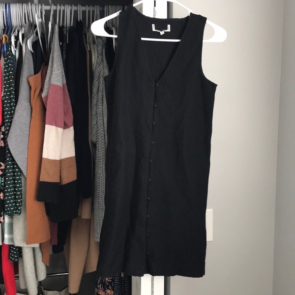 Madewell Black Button Texture & Thread Dress, NWOT - Picture 1 of 6